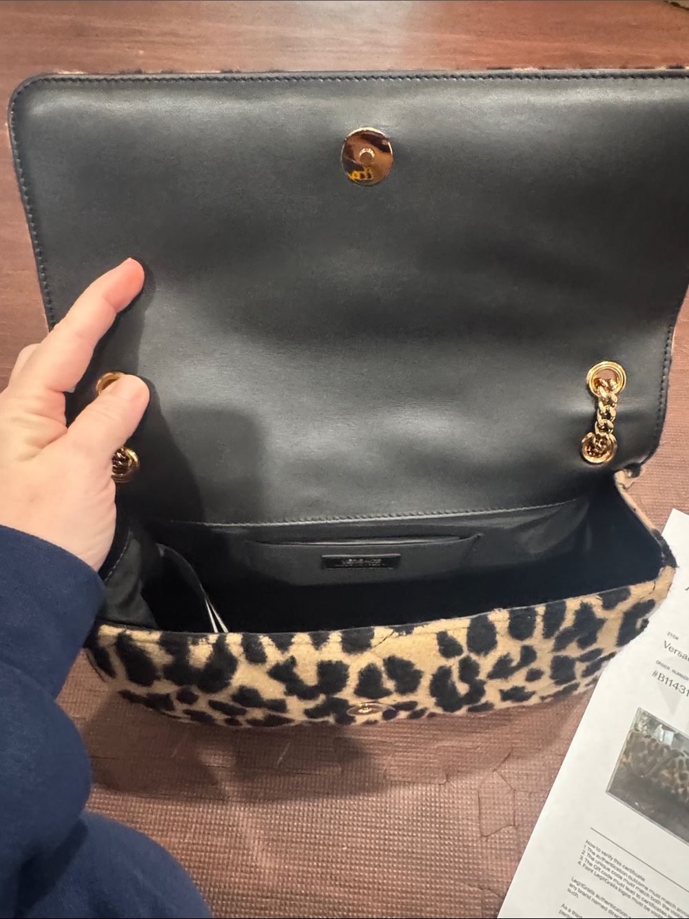Versace Leopard Print Chain La Medusa Bag - Picture 3 of 4